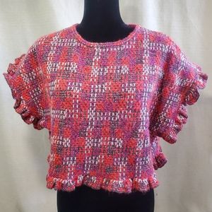 Zara crop top sweater colorful